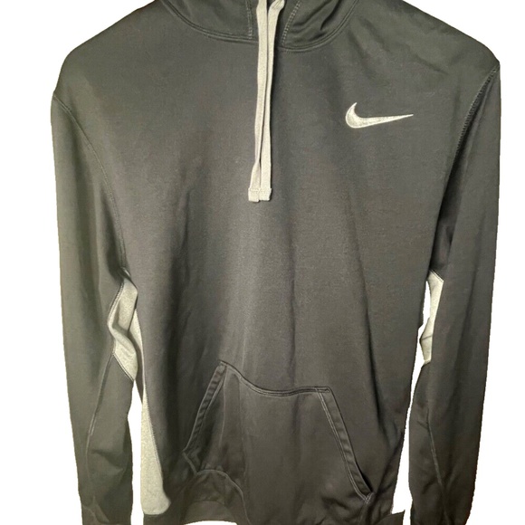 Nike Therma-Fit Mens Hoodie Full Zip Large, Gray Swoosh 2Tone Black / Gray Large - Picture 10 of 11